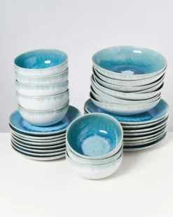 Online Alcachofra Grunblau - 32 Teiliges Set Geschirr Sets