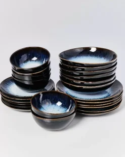 Store Alcachofra Schwarz - 24 Teiliges Set Geschirr Sets