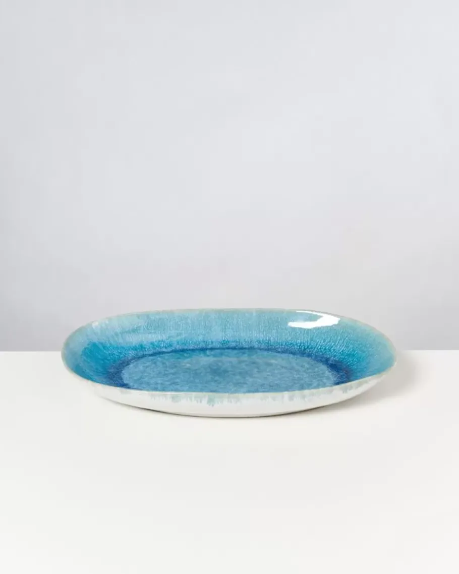 Clearance Alcachofra Servierplatte L Grunblau Servierplatten