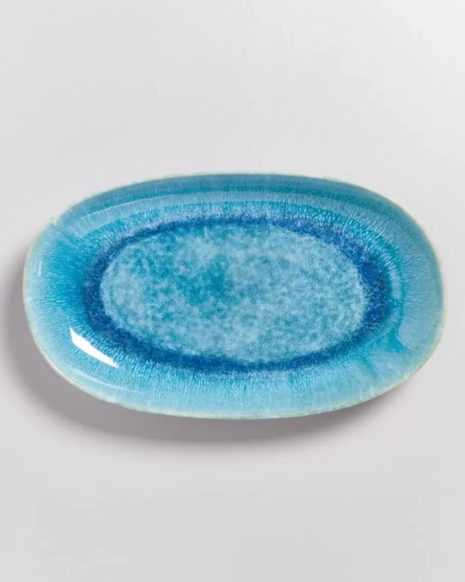 Clearance Alcachofra Servierplatte L Grunblau Servierplatten