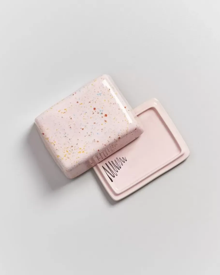 Discount Alojamento Butterdose Rosa Gesprenkelt Butterdosen