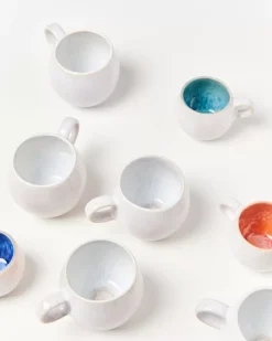 Clearance Areia Tasse Klein Weis Tassen & Becher