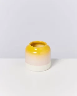 Sale Bebe Vase Gelb Rosa Gesprenkelt Vasen