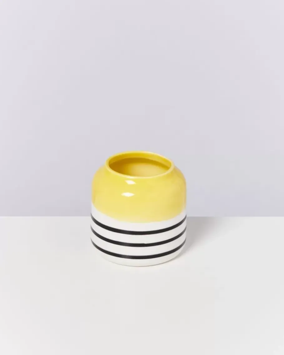 Hot Bebe Vase Gelb Schwarz Gestreift Bebe