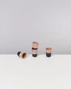Fashion Bica 4Er Set Espressobecher Pink Navy Cream Tassen & Becher Sets