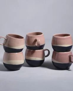 New Bica 6Er Set Tasse Gros Pink Navy Cream Tassen & Becher