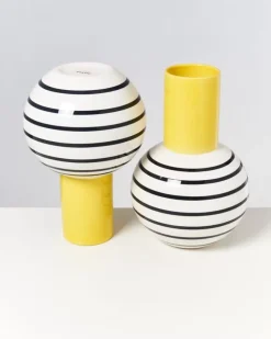 Best Sale Bola Vase L Gelb Schwarz Gestreift Bola L