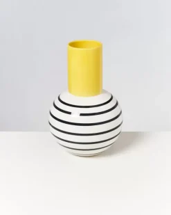 Best Sale Bola Vase L Gelb Schwarz Gestreift Bola L