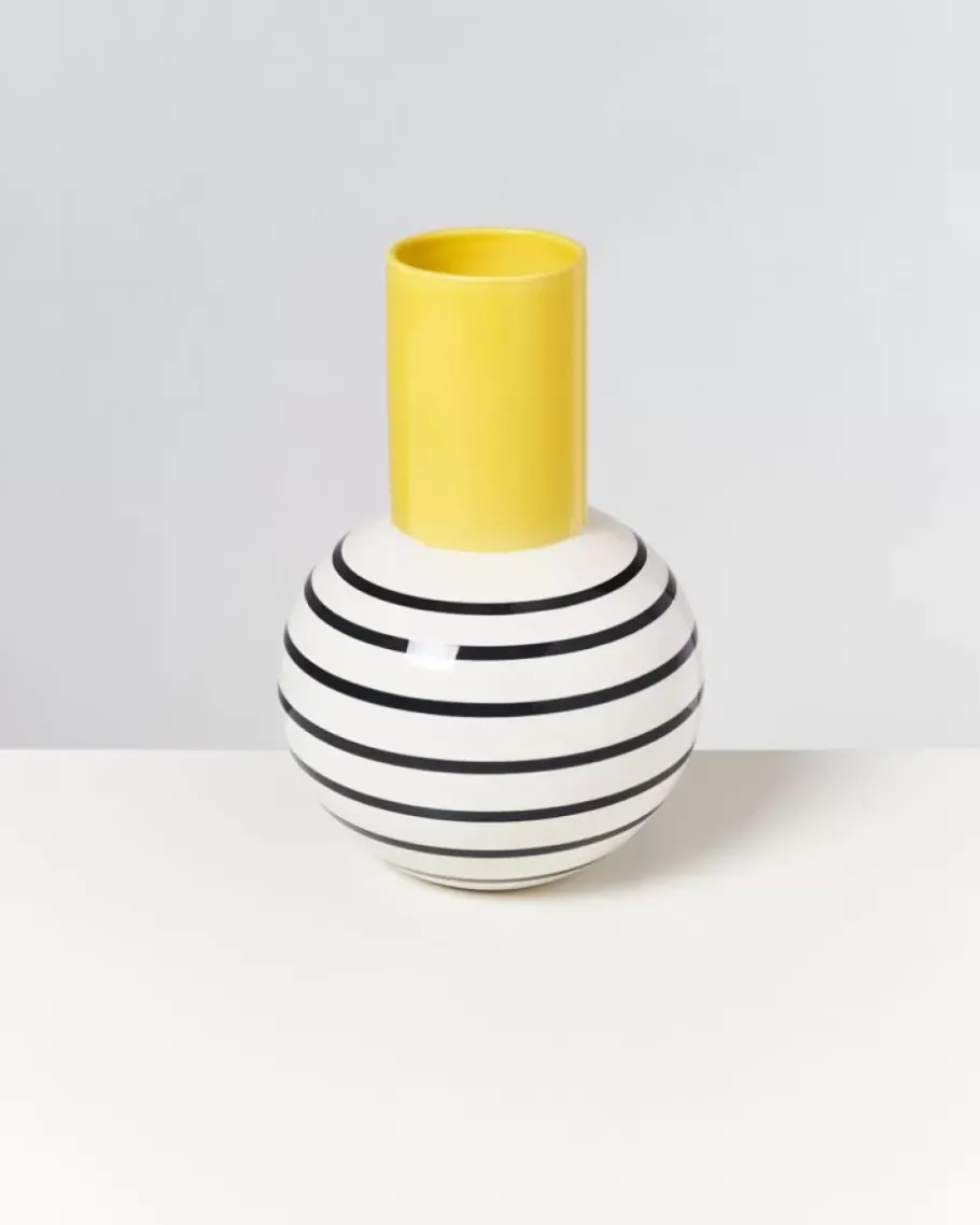 Best Sale Bola Vase L Gelb Schwarz Gestreift Bola L