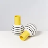 Store Bola Vase M Gelb Schwarz Gestreift Vasen