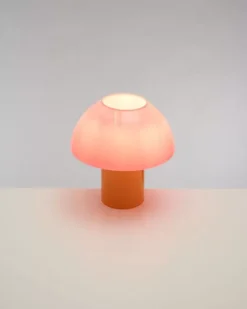 Clearance Cogumelo Glaslampe Rosa Gelb Lampen