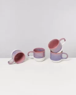 Clearance Coimbra 4Er Set Tasse Gros Lila Rosa Tassen & Becher Sets