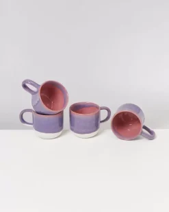 Online Coimbra 4Er Set Teetasse Lila Rosa Tassen & Becher Sets