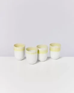 Hot Copa Alto 4Er Set Becher Gros Gelb Tassen & Becher