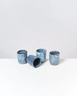 Online Cordoama 4Er Set Becher Klein Blau Gesprenkelt 4 Teilige Sets