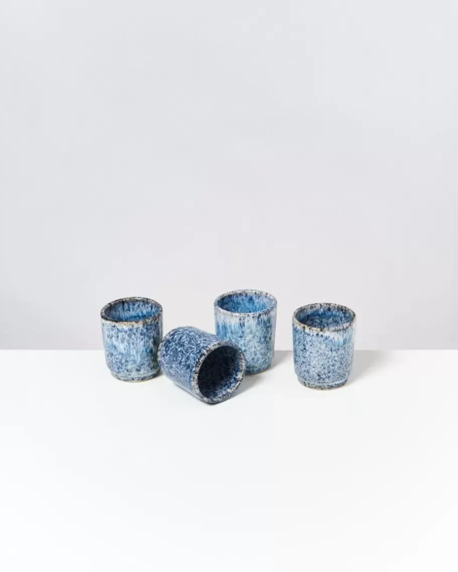 Online Cordoama 4Er Set Becher Klein Blau Gesprenkelt 4 Teilige Sets