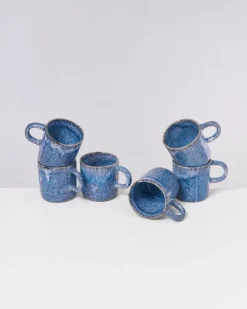 New Cordoama 6Er Set Tasse Gros Blau Gesprenkelt Tassen & Becher