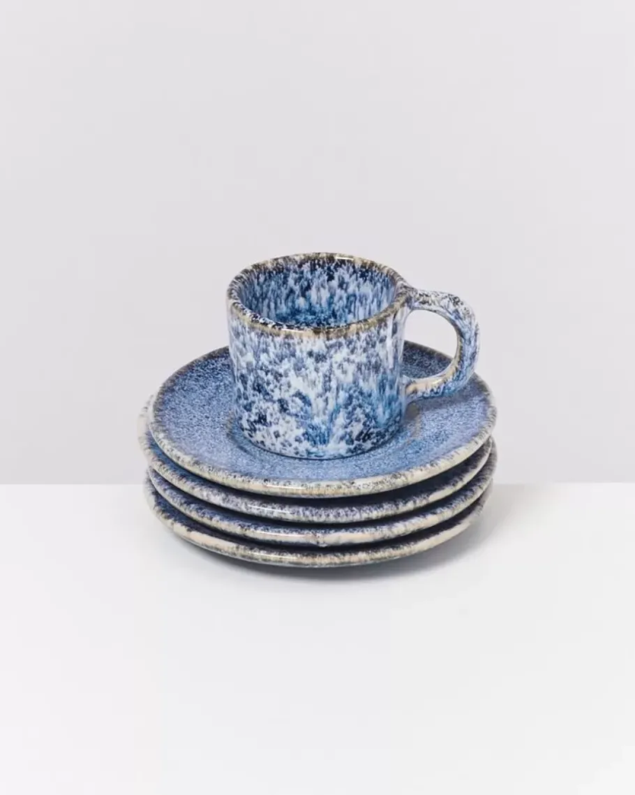 Outlet Cordoama Espresso-Untertasse Blau Gesprenkelt Espressotassen