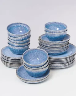 Best Sale Cordoama Klassik Blau Gesprenkelt - 40 Teiliges Set Geschirr Sets