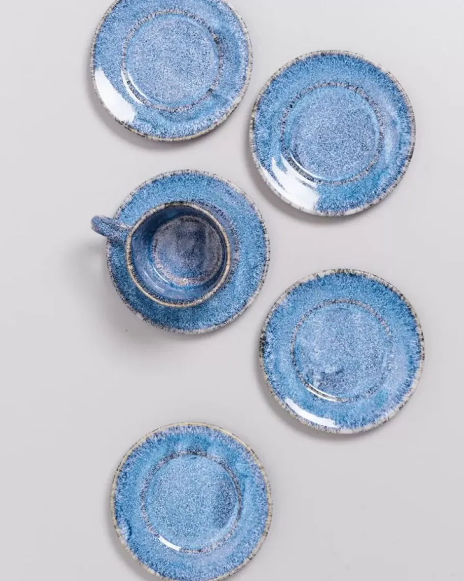 Outlet Cordoama Untertasse Blau Gesprenkelt Große Tassen