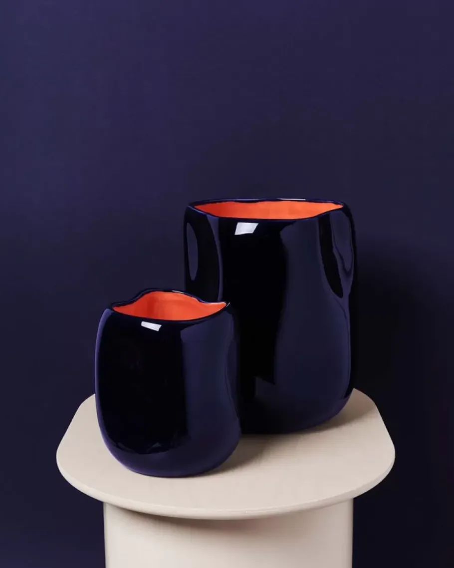 Outlet Joao Vase L Blau Coral Vasen