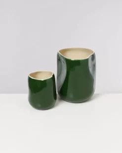 New Joao Vase M Grun Vanille Vasen