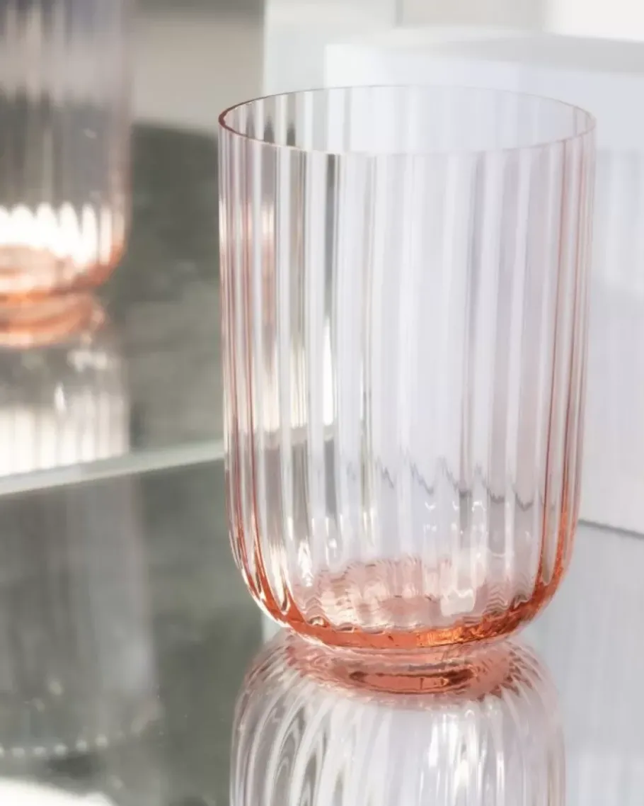 Fashion Joia Glas Riffled Pink Opal Gläser
