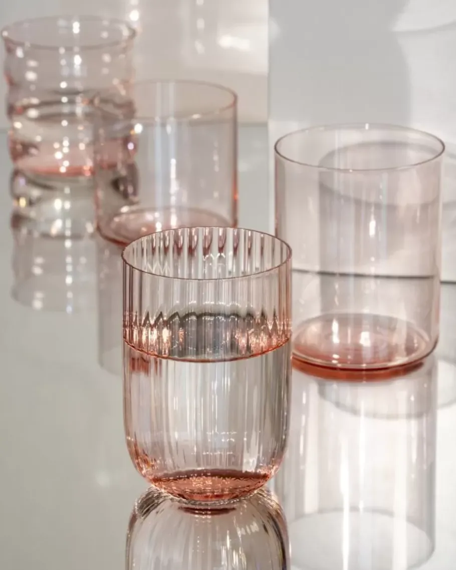 Fashion Joia Glas Riffled Pink Opal Gläser