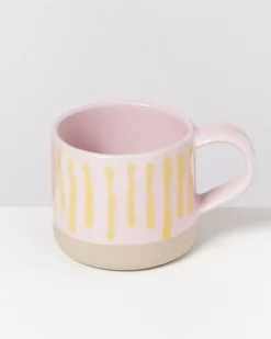 Discount Nodoa 6Er Set Tasse Rosa Gelb Gestreift Tassen & Becher Sets
