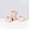 Hot Nodoa 4Er Set Tasse Rosa Gelb Gestreift 4 Teilige Sets