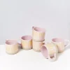 Fashion Nodoa 6Er Set Tasse Rosa Gelb Gestreift 6 Teilige Sets