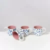 Best Sale Nodoa 4Er Set Tasse Rosa Mit Punkten 4 Teilige Sets