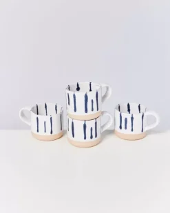 Best Nodoa 4Er Set Tasse Weis Blau Tassen & Becher Sets