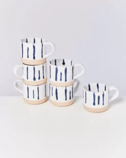 Outlet Nodoa 6Er Set Tasse Weis Blau 6 Teilige Sets