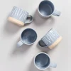 Sale Nodoa Tasse Grau Weis Gestreift Tassen & Becher
