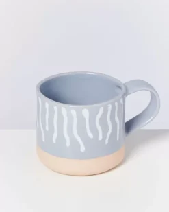 Sale Nodoa Tasse Grau Weis Gestreift Tassen & Becher