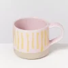 Best Nodoa Tasse Rosa Gelb Gestreift Große Tassen