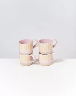 Best Nodoa Tasse Rosa Gelb Gestreift Große Tassen
