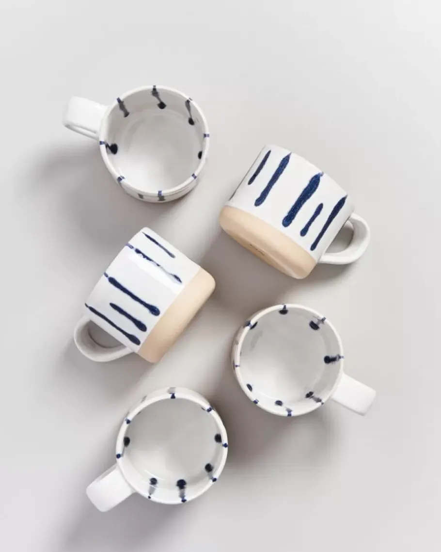 Flash Sale Nodoa Tasse Weis Blau Tassen & Becher