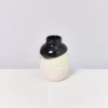 Best Sale Nuno Vase M Schwarz Rosa Gelb Gestreift Nuno M