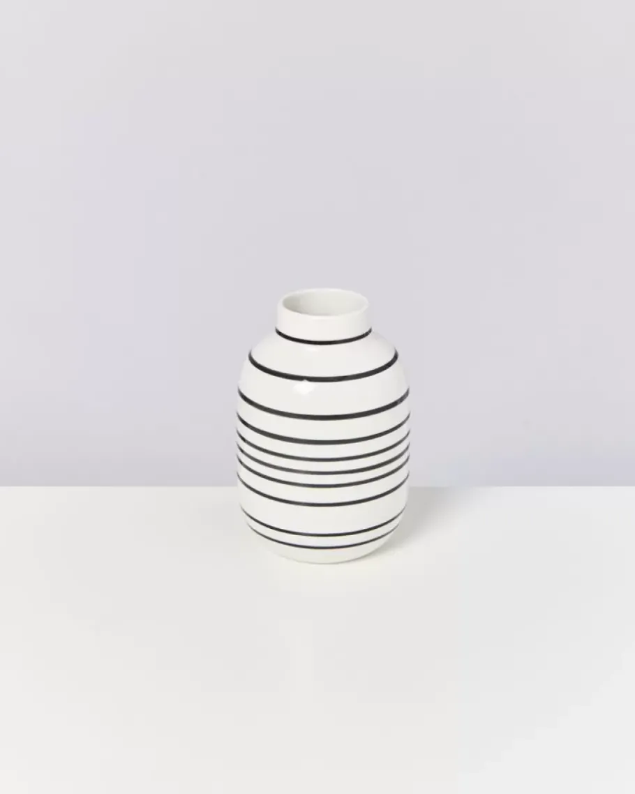 Fashion Nuno Vase M Schwarz-Weis Gestreift Vasen