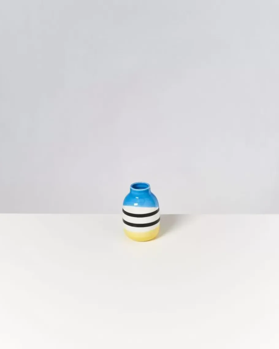 Best Nuno Vase S Schwarz-Weis Gestreift Mit Blau Vasen