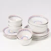 Fashion Verao Rosa Blau -24 Teiliges Set Geschirr Sets