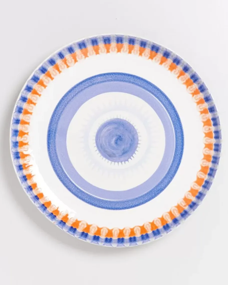 Shop Verao Servierplatte Xl Rund Blau Orange Servierplatten
